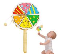 Tambourin À Grelot - Grégoire en Bois Brut - Instrument de Musique à Secouer Jouet Idéal pour Filles Garçons et Activités Parent-Enfant