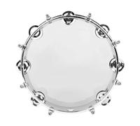 Tambourin à main en métal avec poignée ergonomique 25,4 cm à double rangée