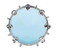 Tambourin à percussion à main avec poignée ergonomique 25,4 cm - Tambourin musical rond à double rangée