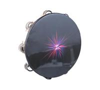 Tambourin à percussion à main en métal avec poignée ergonomique 25,4 cm Tambourin musical rond à double rangée