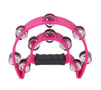 Tambourin à percussion à main, tambourin musical demi-lune, double rangée de jingles en métal, tambour à percussion à main pour église, mariage, fête, danse