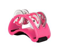 Tambourin à Pied Instruments de musique pied Jingle Bell Percussion elliptique tambourin boîte tambour compagnon avec cymbales Pour pédale de grosse caisse(Pink)