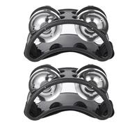 Tambourin à Pied Tambour elliptique compagnon main pied Jingle tambour Musical éducatif tambourin Instruments de Percussion for fête KTV 2 pièces Pour pédale de grosse caisse(Black 2pcs)
