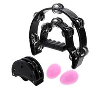 Tambourin à pied Tambourin à pied portatif Double rangée, cymbales métalliques, ensemble d'instruments de musique, Shaker Percussion, éducation au rythme, 6 pièces