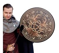 Tambourin chamanique avec - Tambourin celtique sacré - Instrument de pirate - Chaman - Membrane végétarienne réglable