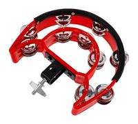 Tambourin de Charleston à Double Rangée pour Batterie, Rouge | ABS et Métal, Son Clair et Réactif, Fixation sur Cymbale, Accessoire de Remplacement pour Set