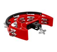Tambourin de Charleston ABS à Double Rangée, pour Batterie Rouge | Fixation Rapide sur Pied de Cymbale ou Caisse Claire, Bord Caoutchouc, Réponse Vive, Jeu Mains Libérées en Répétition