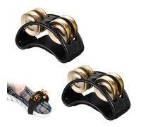 Tambourin de Pied, Generic Tambourin Pied, 2 Pièces Tambourin à Pied, Foot Tambourine, Tambourine Shaker Foot Jingle, Pédale pour Percussions, Tambour avec Sonnette avec Bande Elastique, Oro
