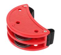 Tambourin de Pied Instrument de Percussion d'éducation musicale tambourin pied en métal Double rangée rouge for l'accompagnement représentation scène