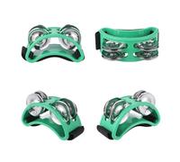 Tambourin de Pied Tambour compagnon Jingle accessoire Instruments à Percussion main pied tambourin tambour Shaker(Green)