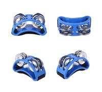 Tambourin de Pied Tambour compagnon Jingle accessoire Instruments à Percussion main pied tambourin tambour Shaker(Blue)