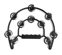 Tambourin Demi Lune, Hand Tambourine, Tambourin à Main, Instruments de Percussion, Tambourin, Tambourin Double Rangée, pour les Mariages, Fêtes, Clubs, Ktv et Célébrations, Noir