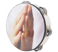 Tambourin en bois de 8 pouces, tambourin à main, cloche, percussion, instrument de musique éducatif, karaoké, fête