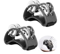 Tambourin Pied, Foot Tambourin, Tambourin Instrument, pour Les Performances Acoustiques et L'improvisation, Convient pour Les Fêtes, Concerts, Bars et Autres Occasions, 2 Pièces, Noir