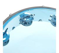 Tambourin portable de 25,4 cm avec grelots pour un rythme dynamique, idéal pour tous les amateurs de musique et interprètes (cuir bleu)