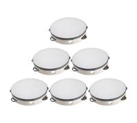 Tambourin portable : tambour de 6 pouces, jeu de percussion avec double clochettes en métal, cadre et durable | Instrument de musique pour le culte de l'église, l'éducation scolaire,
