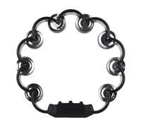 Tambourin pour adultes de haute qualité, cloche à manivelle, son en métal, instrument de percussion, matériau ABS robuste et léger, double grelot, tambourin pour salles de classe (Noir)