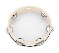 Musfunny Tambourin pour église 20,3 cm avec cloche en bouleau et grelots en métal Instrument de musique éducatif pour karaoké fête jeux d'enfants