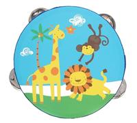 Tambourin pour Enfants, Tambourin en Bois Portable avec cymbalettes en métal, Facile à Jouer, éducatif pour bébé avec Un Son Clair pour Les Jeunes Musiciens Animaux