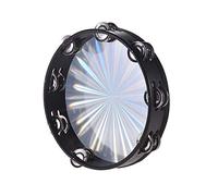 Tambourin radiant en bois de 25,4 cm avec grelots de rangée, tête réfléchissante, instrument de percussion musicale