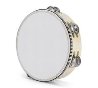 Tambourin Rond en Bois Flexzion pour Enfants et Adultes 20 cm Range Unique de 8 Paires de Cymbalettes, Instrument de Percussion Main en Bois pour Dbutants et Joueurs de Tambourin Professionnels