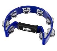 Tambourine 16 Cymbalettes Demi Luna Plastique Instrument à Main Percussion Bleu