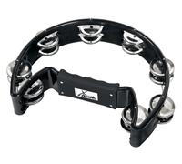 Tambourine 16 Cymbalettes Demi Luna Plastique Instrument à Main Percussion Noir