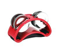 Tambourine du pied métal, 1pc Percussion Instrument de percussion Metal Foot Jingle Bell Elastic Nylon ngle Instruments de musique accessoires pour ensembles acoustiques et (Rouge)