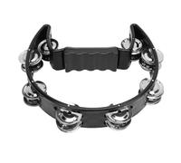 Tambourine Jingle Black Cat Forme sans glissement Handle Half Moon Handheld Tambourine for Party Music Performances Abs Material Single Row