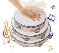 Tambourins Pour Adultes,Set De 3 Tambourins À Main Pour Musiciens Adultes - Instruments de Percussion en Bois pour Fêtes Mariages Spectacles