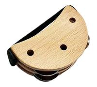 tambourinSmall footEn Bois - Shaker À Percussion À Sangle Élastique, Instrument De Clochette en Métal, tambourinDe Musique À Pied | tambourinDe Petit Pied pour La Performance d'apprentissage du Ry