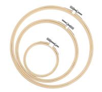 Tambours à Broder en Bambou,3 PCS Ensemble de Cerceaux de Broderie Tambour à Broder en Bambou Réglable Cerceau de Broderie Rond pour Point de Croix Punch Needle & DIY Cadre Broderies