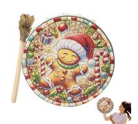 Tambours à main de chaman, tambours à chaman pour adultes - Tambour chamanique 'petit bonhomme de Noël | Tambour musical spirituel d'aspect rétro pour les amateurs de musique et de musiciens