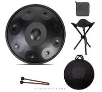 Tambours À Main En Ré Mineur, Instrument De Percussion Handpan 440 Hz/432 Hz, 9/10/12 Notes Tambour En Acier À Tambour Handpan, Pour La Méditation, Le Yoga Et La Guérison Sonore(B,440HZ/10Note)