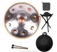 Tambours À Main En Ré Mineur, Instrument De Percussion Handpan 440 Hz/432 Hz, 9/10/12 Notes Tambour En Acier À Tambour Handpan, Pour La Méditation, Le Yoga Et La Guérison Sonore(E,432HZ/12Note)