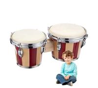 Tambours bongo en bois | Instrument de musique à percussion débutant - Instrument de musique à percussion professionnel, bongos de 15,2 cm et 17,8 cm pour débutants
