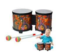 Tambours Bongo Pour Adultes Et - Ensemble Complet De Tambours Bongo En Bois, Instrument De Musique À Percussion Avec 2 Baguettes Colorées, Design Fait À La Main Pour Les Et Les Adultes