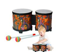Tambours Bongo pour enfants, tambours Bongo pour enfants | Instrument | percussion musicale à tambour | Instruments de musique mignons en bois avec 2 baguettes colorées, cadeau d'anniversaire