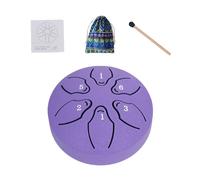 Tambours de langue pour adultes, tambour de langue en acier | Tambour de réservoir 6 notes 3 pouces A-Key, petit tambour éthéré,Instrument de percussion Handpan avec maillets, livre de musique pour le