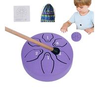 Tambours de langue pour adultes, tambour de langue en acier | Tambour de réservoir 6 notes 3 pouces A-Key, petit tambour éthéré | Instrument à en acier, comprend un livre de musique et un mail