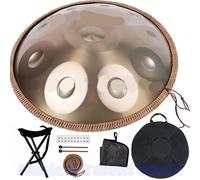 Tambours de Pan à main, Tambours Handpan for adultes 440 Hz, 432 Hz Tambour Handpan doré avec langue en acier(22 in 14 notes 432HZ)
