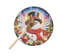 Tamburo Sciamano - Tamburo Sciamanico In Legno 30 x 7 cm Con Bacchetta, 10 Pollici - Strumento Spirituale Per Meditazione, Guarigione Del Suono, Decorazione Natalizia, Musica Per Adulti