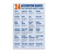 TAMDDBPJD Accounting 101 Cheat Sheet Essential Principles Guide Educational Wall-Art for Home Office Decor(Framed,12x18inch(30x45cm))