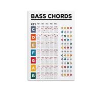 TAMDDBPJD Bass Guitar Reference Metal Sign Chord and Note Chart Educational Wall Art for Musician Room Recording Studio School 8 X 12 in