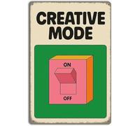 TAMDDBPJD Retro Creative Mode Tin Sign Funny Motivational Office Desk Gamer Room Studio Workspace Metal Wall Decor Men Women 8 X 12 in