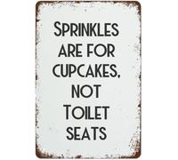 TAMDDBPJD Sprinkles Are For Cupcakes Rustic Distressed Tin Sign Poo Humour for Home Office Man Cave 8 X 12 in