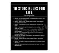 TAMDDBPJD Stoic Philosophy Life Rules Poster Featuring Marcus Aurelius for Motivational Office or Dorm Room Decor(Framed,16x24inch(40x60cm))