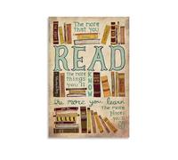 TAMDDBPJD Vintage Reading Adventure, Classroom Library Sign Wall-Art, Reading is an Adventure Quote for Room, Librarian Appreciation Gift(Framed,08x12inch(20x30cm))