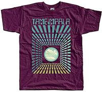 Tame Impala V3 Psycho Rock Band T-Shirt (Bordeaux, Noir, Zink Blanc) Violet, Noir , XL