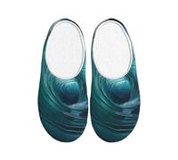 Tamiger Belles pantoufles à imprimé vagues de l'océan pour homme et femme avec de jolies chaussures respirantes